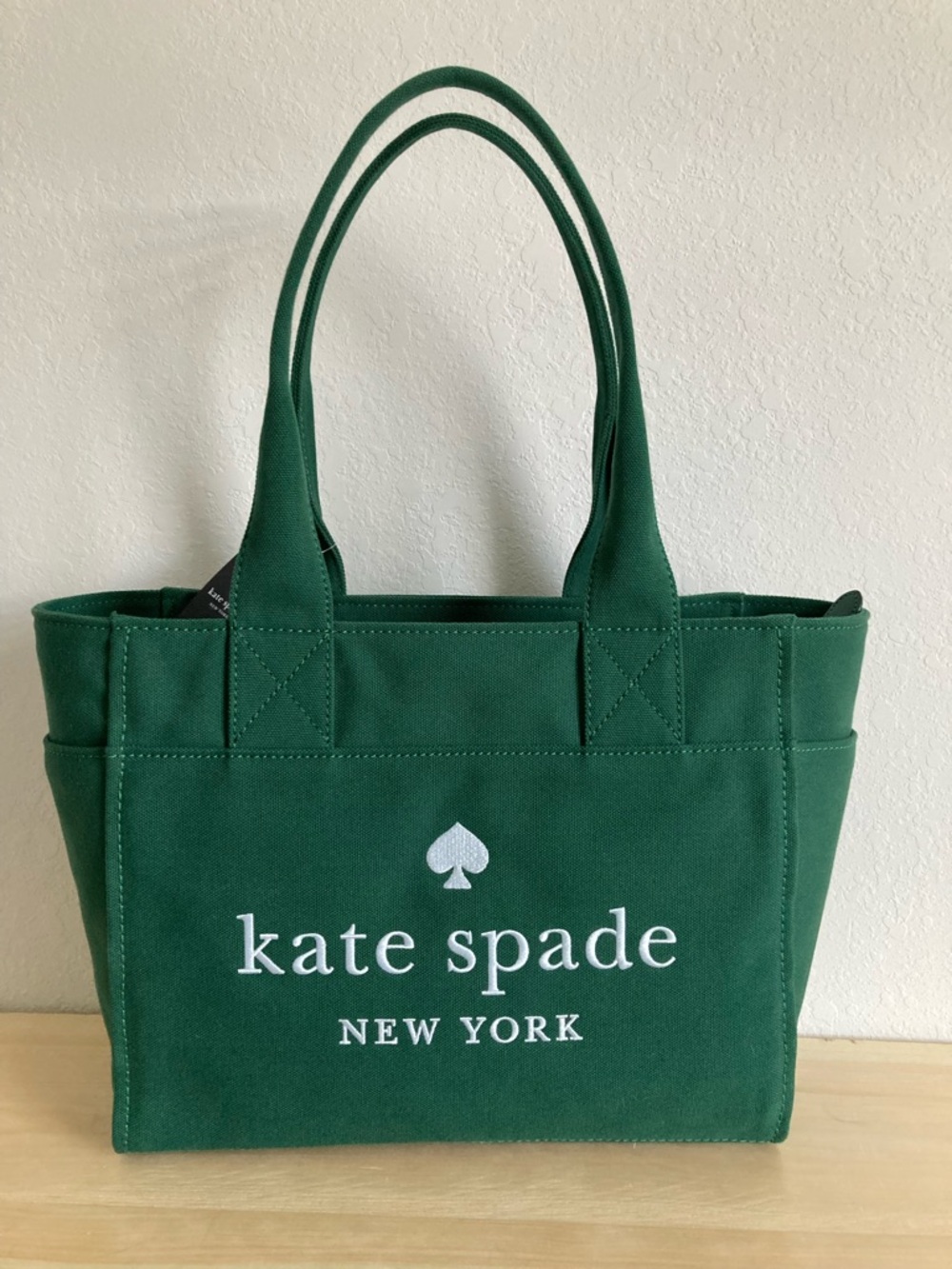 Kate Spade Green large Canvas logo Totebag